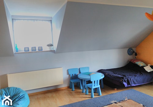 Pokój 12-latki - Średni pomarańczowy szary pokój dziecka dla dziecka dla chłopca dla dziewczynki - zdjęcie od paulina_mich