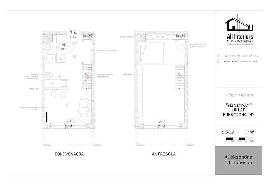 Układ funkcjonalny - zdjęcie od All Interiors - projektowanie wnętrz Aleksandra Idzikowska