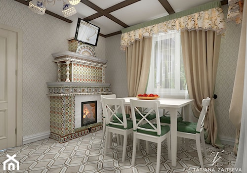 Francuska chata górska - Średnia jadalnia jako osobne pomieszczenie - zdjęcie od tz-interior.com