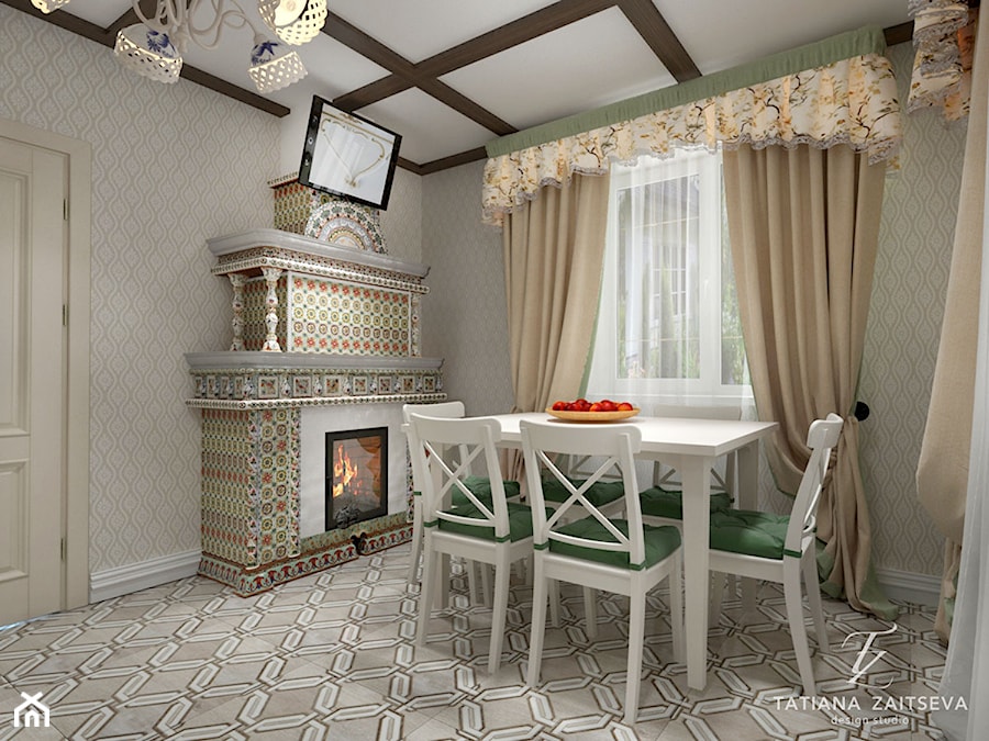Francuska chata górska - Średnia jadalnia jako osobne pomieszczenie - zdjęcie od tz-interior.com