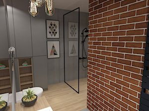 Łazienka w stylu industrialnym - Średnia bez okna z lustrem łazienka, styl industrialny - zdjęcie od Architekt Katarzyna Szewczyk