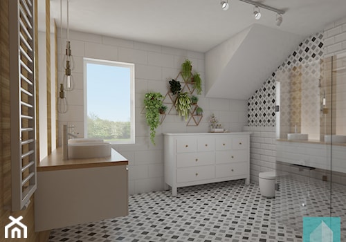 Łazienka w domu typu bliźniak - zdjęcie od Załęska projektowanie wnętrz