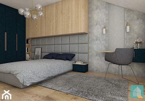Sypialnia w domu typu bliźniak - zdjęcie od Załęska projektowanie wnętrz