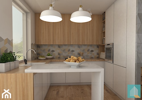 Kuchnia w domu typu bliźniak - zdjęcie od Załęska projektowanie wnętrz