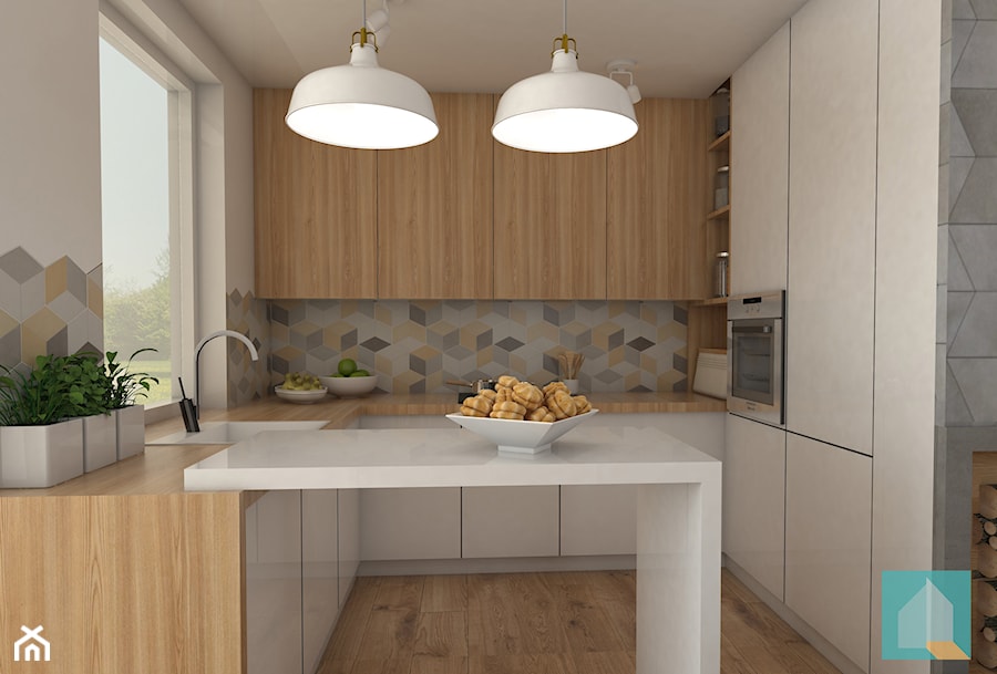 Kuchnia w domu typu bliźniak - zdjęcie od Załęska projektowanie wnętrz