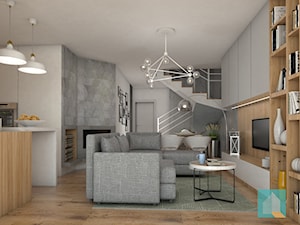 Salon w domu typu bliźniak - zdjęcie od Załęska projektowanie wnętrz