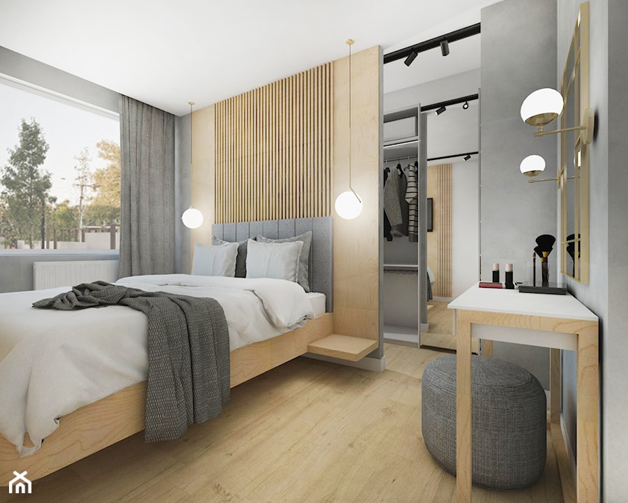 Przytulna sypialnia - zdjęcie od Załęska projektowanie wnętrz