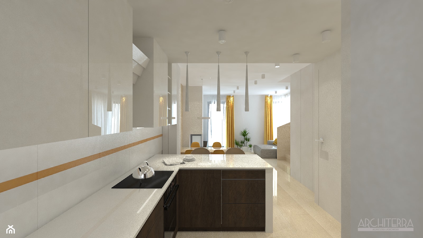 Wnętrze domu jednorodzinnego - Kuchnia, styl nowoczesny - zdjęcie od ARCHITERRA - Homebook
