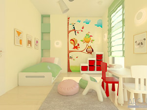 Wnętrze domu jednorodzinnego - Średni żółty pokój dziecka dla dziecka dla chłopca dla dziewczynki, styl nowoczesny - zdjęcie od ARCHITERRA