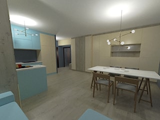 Projekt wnętrza koncepcja salon otwarty na kuchnię