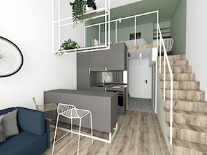 Salon w mieszkaniu z antresolą - zdjęcie od Pracownia Architektury Alicja Sawicka