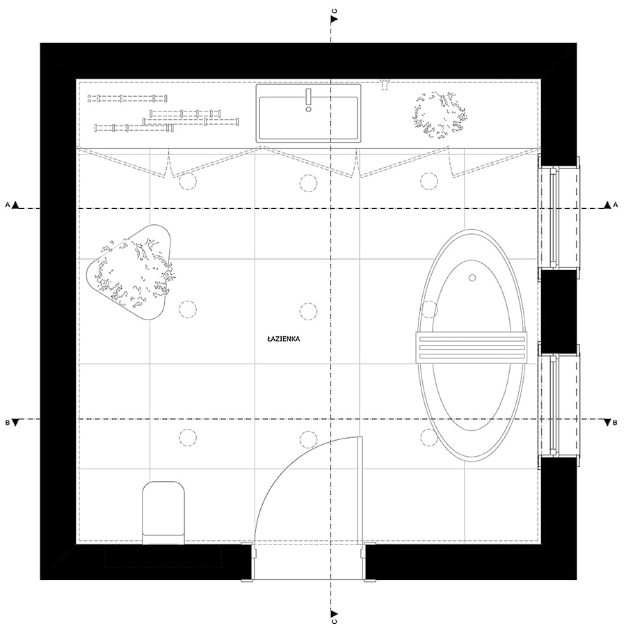 Łazienka w kamienicy - Rzut - zdjęcie od Pracownia Architektury Alicja Sawicka