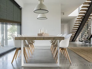 Jadalnia - Średnia biała jadalnia jako osobne pomieszczenie, styl industrialny - zdjęcie od Marcin Dekor