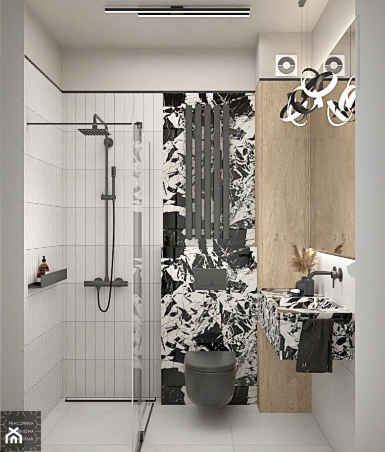 Łazienka z prysznicem - zdjęcie od PRACOWNIA PROJEKTOWA KINGA ZDŻALIK - Homebook