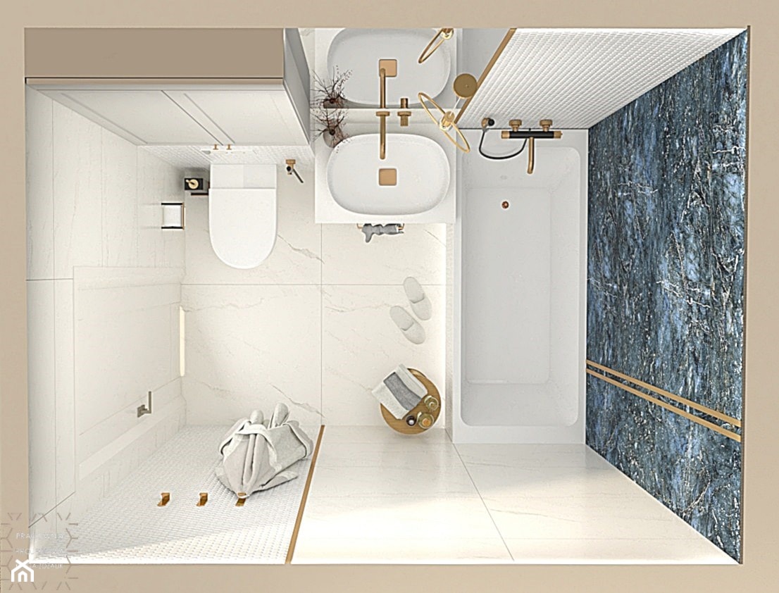 Elegancka łazienka z nutą glamour - zdjęcie od PRACOWNIA PROJEKTOWA KINGA ZDŻALIK - Homebook