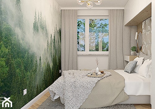 Tapeta las w sypialni - zdjęcie od PRACOWNIA PROJEKTOWA KINGA ZDŻALIK