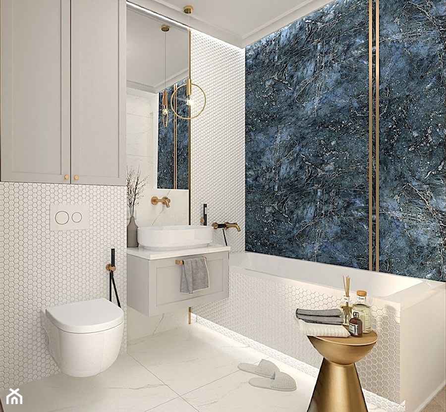Elegancka łazienka z nutą glamour - zdjęcie od PRACOWNIA PROJEKTOWA KINGA ZDŻALIK