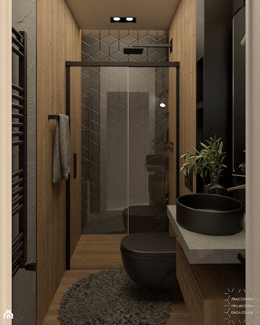 Prysznic z drzwiami przesuwnymi - zdjęcie od PRACOWNIA PROJEKTOWA KINGA ZDŻALIK
