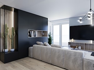 Projekt wnętrz apartamentu - Salon, styl nowoczesny - zdjęcie od Geometria Studio