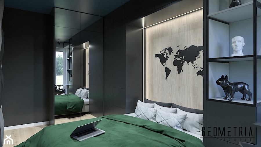 Sypialnia w męskim klimacie - zdjęcie od Geometria Studio
