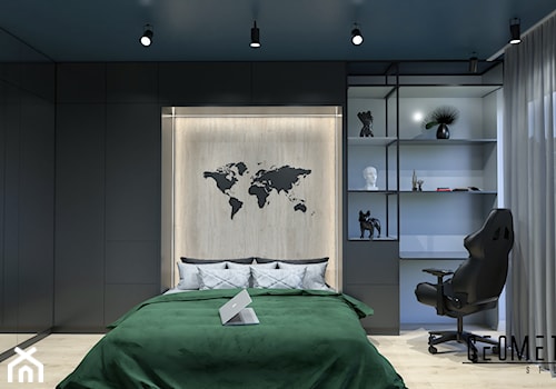 Sypialnia w męskim wydaniu - zdjęcie od Geometria Studio