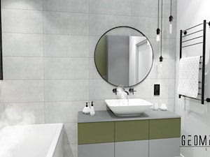 Projekt łazienki - Mała bez okna z lustrem łazienka, styl tradycyjny - zdjęcie od Geometria Studio