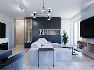 Projekt wnętrz apartamentu - Salon, styl nowoczesny - zdjęcie od Geometria Studio