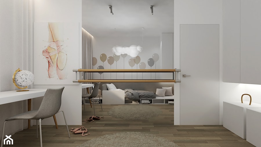 POKÓJ MAŁEJ BALETNICY - Pokój dziecka, styl minimalistyczny - zdjęcie od PLUSDESIGN Studio Projektowe Luba Boccardi