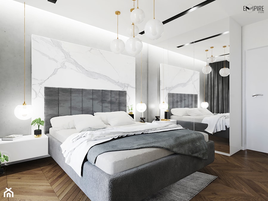 Mieszkanie A52 - Sypialnia, styl nowoczesny - zdjęcie od Empire Studio Milena Polańska