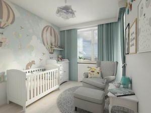 pokój dla maluszka - Średni biały pokój dziecka dla niemowlaka dla chłopca, styl skandynawski - zdjęcie od O TAK