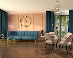 cocktail blush - Średni pomarańczowy salon z jadalnią, styl glamour - zdjęcie od O TAK - Homebook
