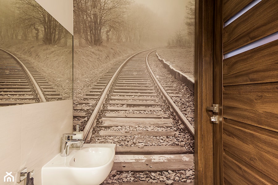 APARTAMENT - BĘDZIN - Mała bez okna z lustrem łazienka - zdjęcie od ARCHITEKTURA WNĘTRZ ALEKSANDRA MICHALAK