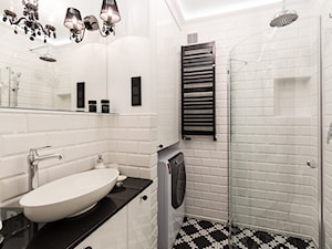 MIESZKANIE - SOSNOWIEC - Średnia bez okna z pralką / suszarką z lustrem łazienka, styl tradycyjny - zdjęcie od ARCHITEKTURA WNĘTRZ ALEKSANDRA MICHALAK