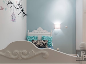 DOM - KRAKÓW - GOETLA - Mały biały niebieski pokój dziecka dla dziecka dla nastolatka dla dziewczynki - zdjęcie od ARCHITEKTURA WNĘTRZ ALEKSANDRA MICHALAK