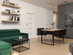 Strefa dzienna nowoczesnego mieszkania w Sosnowcu - Salon, styl nowoczesny - zdjęcie od Studio Projektowe Zgodnie Z Planem