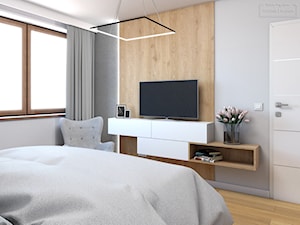 Dom w Tarnowskich Górach - Średnia szara sypialnia, styl nowoczesny - zdjęcie od Studio Projektowe Zgodnie Z Planem