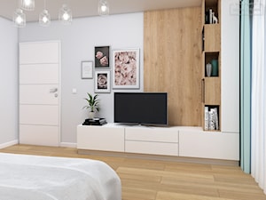 Dom w Tarnowskich Górach - Średnia beżowa biała sypialnia, styl nowoczesny - zdjęcie od Studio Projektowe Zgodnie Z Planem