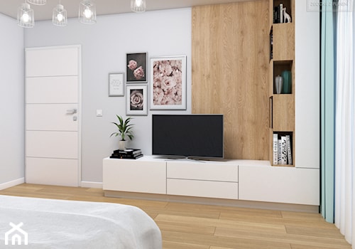 Dom w Tarnowskich Górach - Średnia beżowa biała sypialnia, styl nowoczesny - zdjęcie od Studio Projektowe Zgodnie Z Planem