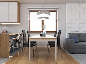 Dom w Tarnowskich Górach - Mały szary salon z kuchnią z jadalnią, styl nowoczesny - zdjęcie od Studio Projektowe Zgodnie Z Planem