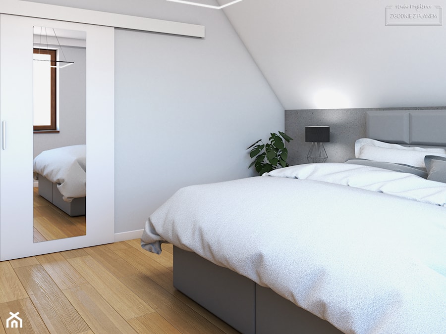 Dom w Tarnowskich Górach - Średnia biała sypialnia, styl nowoczesny - zdjęcie od Studio Projektowe Zgodnie Z Planem