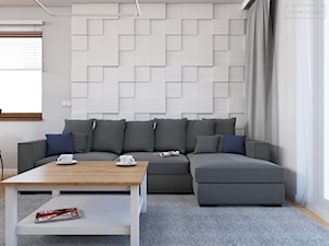 Dom w Tarnowskich Górach - Średni biały salon, styl nowoczesny - zdjęcie od Studio Projektowe Zgodnie Z Planem