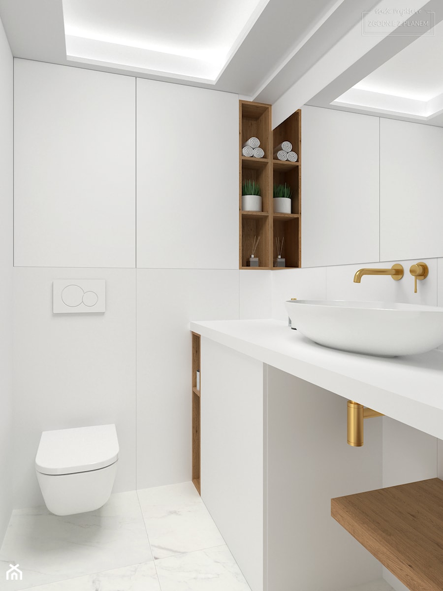 Jasna elegancka łazienka - Łazienka, styl minimalistyczny - zdjęcie od Studio Projektowe Zgodnie Z Planem