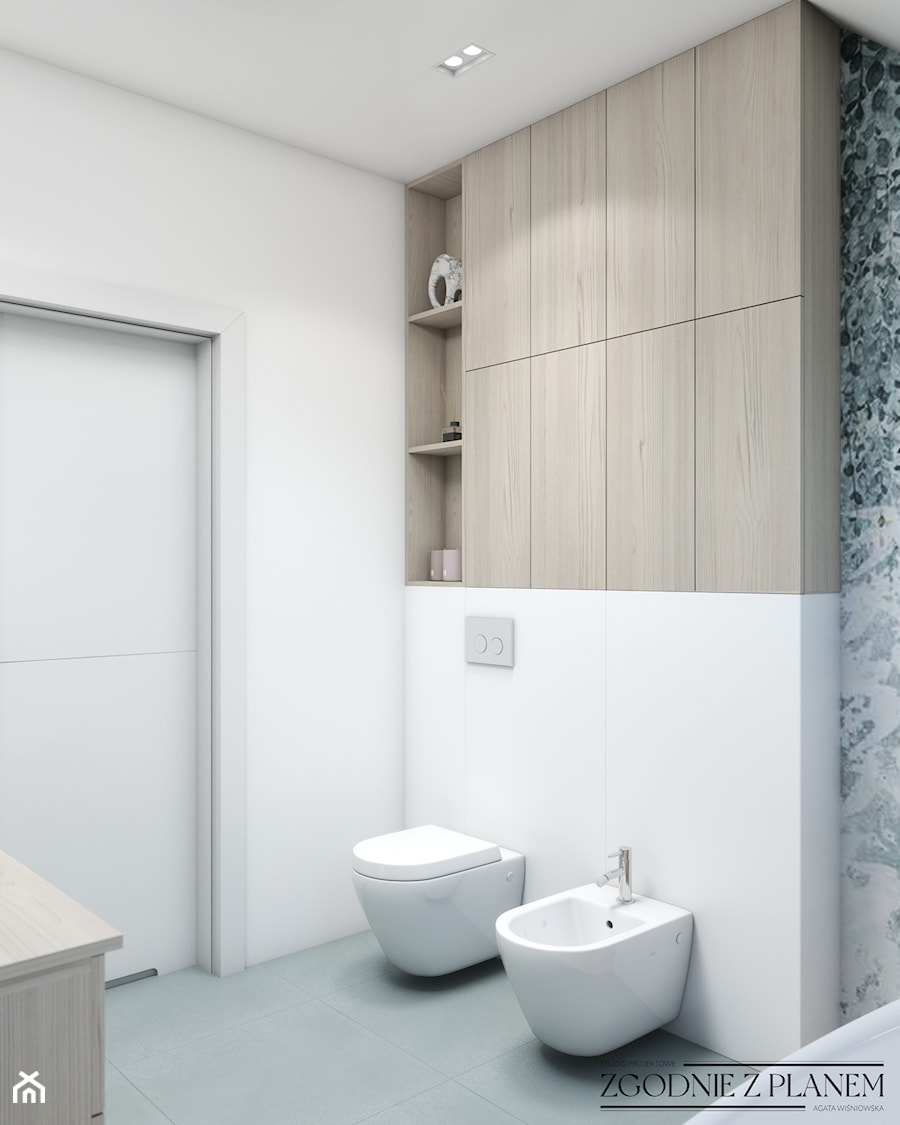 Jasne łazienki z dodatkiem koloru - Łazienka, styl nowoczesny - zdjęcie od Studio Projektowe Zgodnie Z Planem