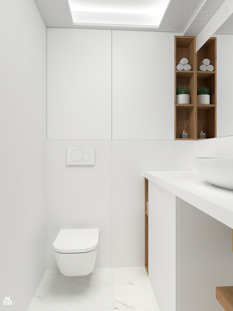 Jasna elegancka łazienka - Łazienka, styl minimalistyczny - zdjęcie od Studio Projektowe Zgodnie Z Planem