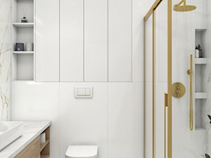 Eleganckie mieszkanie z dodatkiem złota - Łazienka, styl nowoczesny - zdjęcie od Studio Projektowe Zgodnie Z Planem