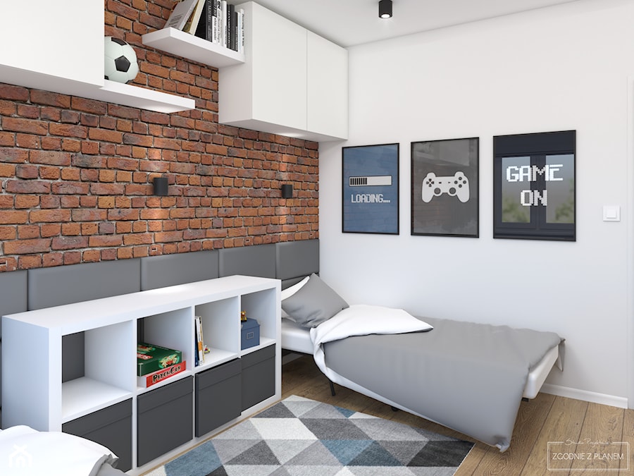 Mieszkanie z czerwoną cegłą - Pokój dziecka, styl industrialny - zdjęcie od Studio Projektowe Zgodnie Z Planem