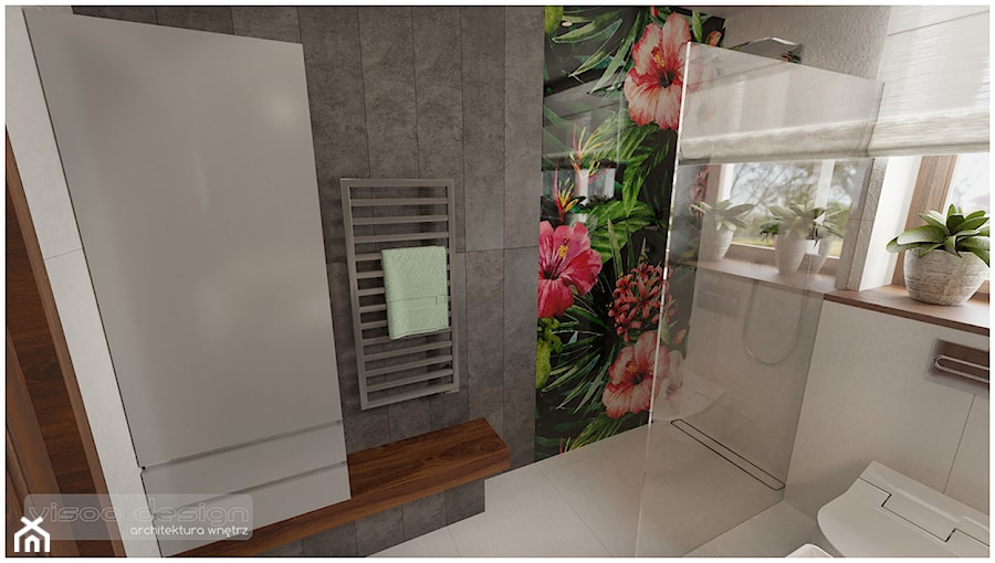 Łazienka gościnna. - Średnia łazienka z oknem, styl nowoczesny - zdjęcie od Visoo Design