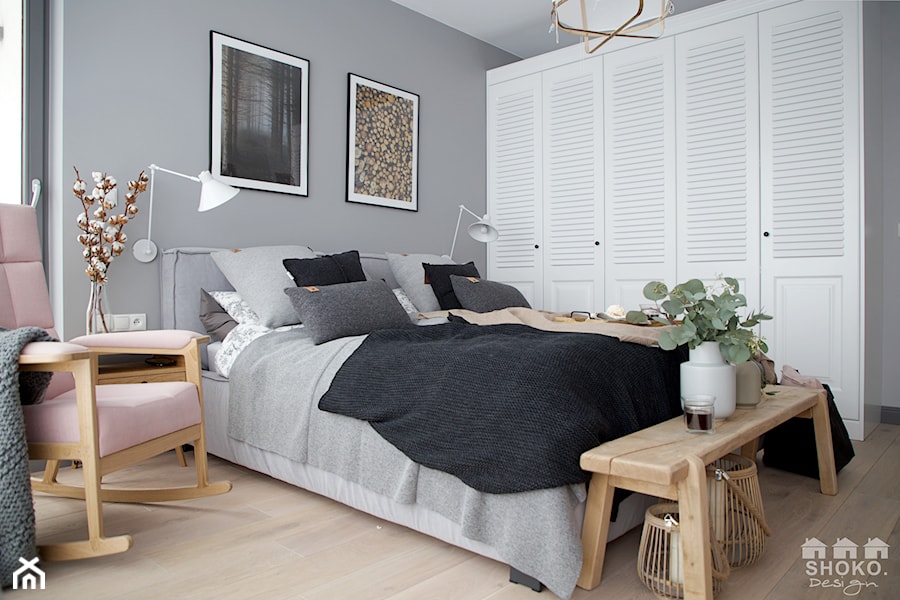 100% organic - Średnia szara sypialnia - zdjęcie od SHOKO.design