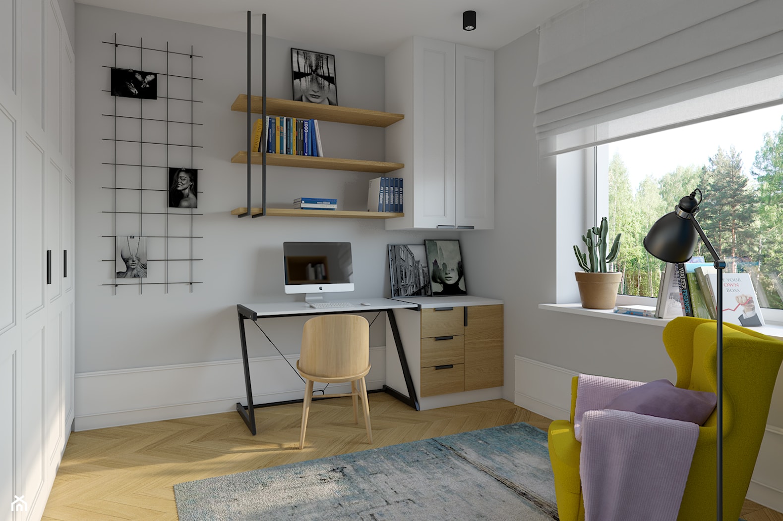Gabinet domowy 12m2 - Biuro, styl nowoczesny - zdjęcie od KDK Design - Homebook
