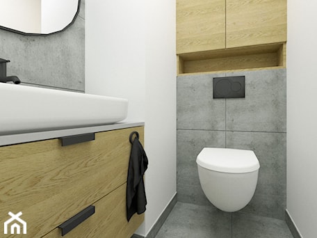 Aranżacje wnętrz - Łazienka: Toaleta z umywalką 2m2 - KDK Design. Przeglądaj, dodawaj i zapisuj najlepsze zdjęcia, pomysły i inspiracje designerskie. W bazie mamy już prawie milion fotografii!